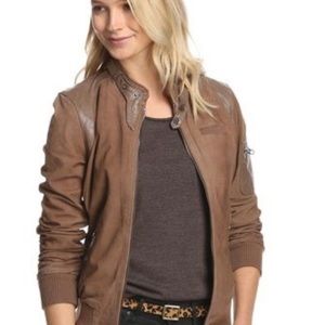 Members Only “distressed suede” moto jacket